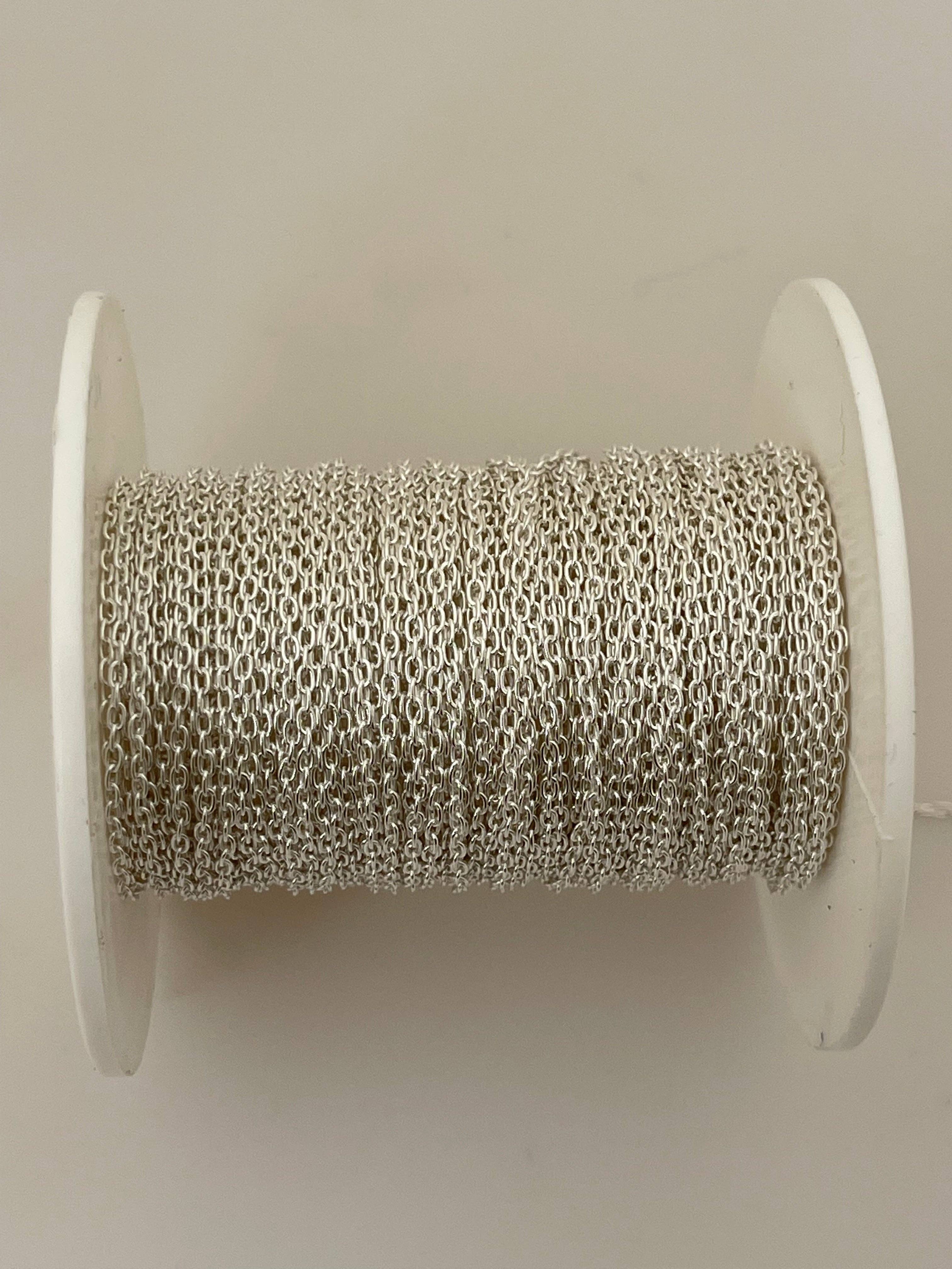 Purity Beads - Wholesale Craft supplies - Sterling Silver Chain 925 Sterling Silver all the way through, Flat long Cable Chain | 1 Foot