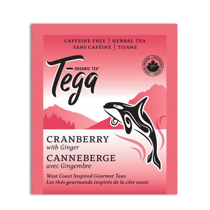 Tega Organic Tea - Wholesale Health/Detox Tea - Cranberry Ginger Organic Herbal Tea 10ct