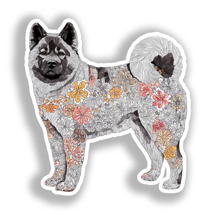 Autocolante de Cão Akita # A018823 por atacado de Yoonek Graphics