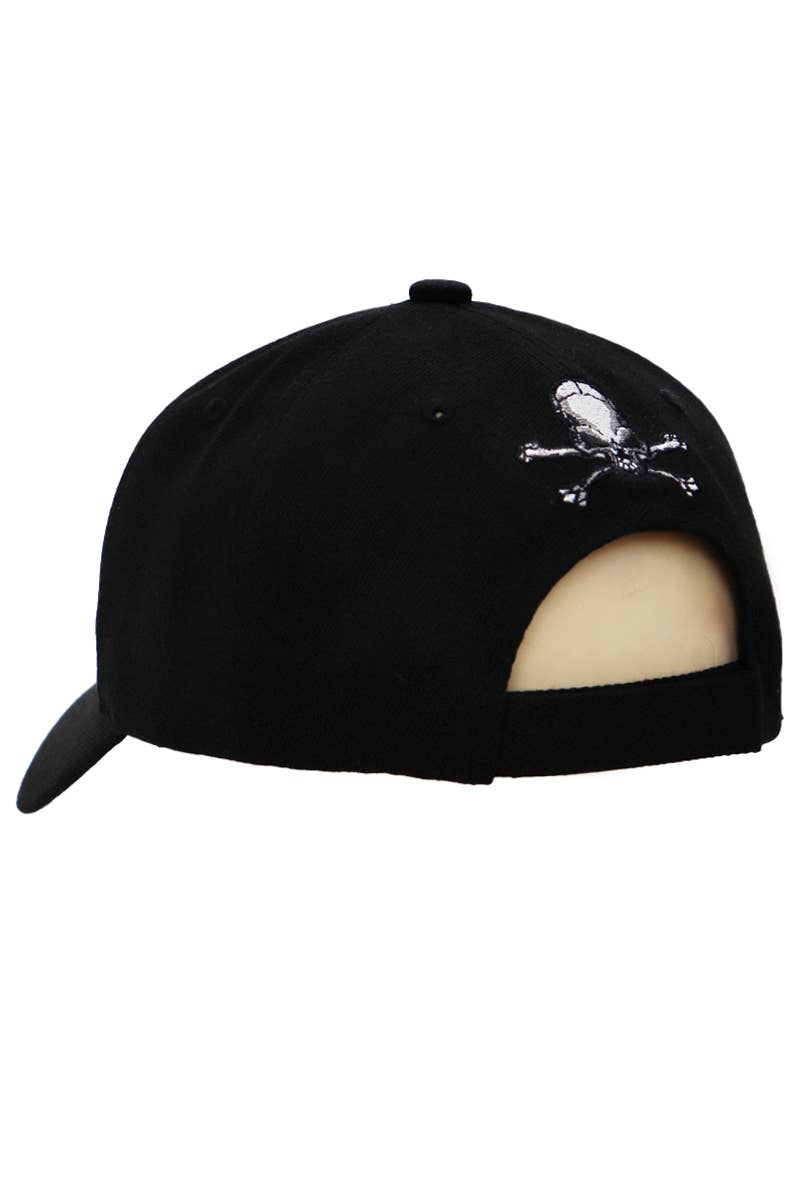 Cap Zone - Wholesale Baseball Cap - Unisex - Rebel Biker Skull Embroidered Baseball Cap2