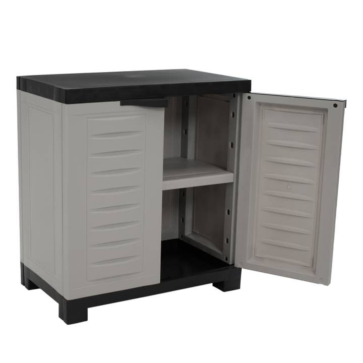 Sunnydaze Decor - Vente Armoire - Armoire de rangement robuste avec étagère ajustable - gris