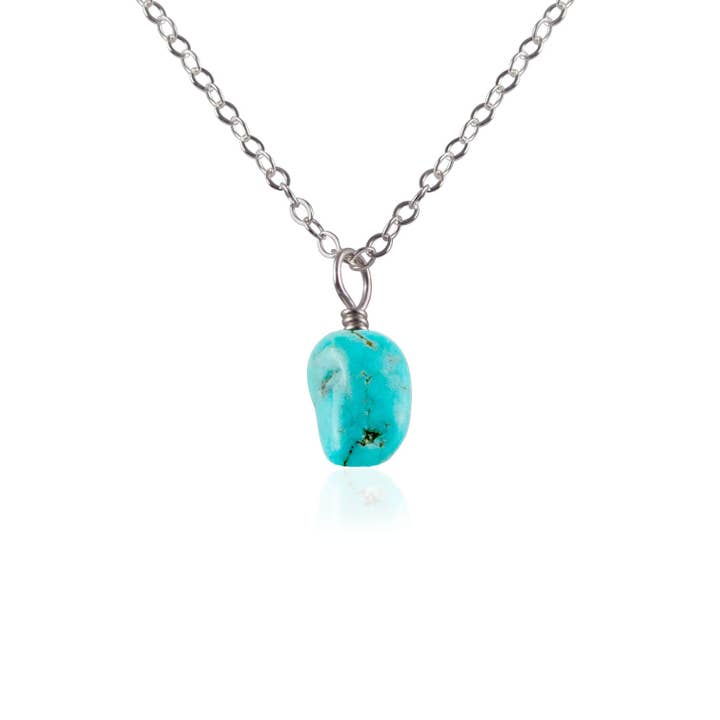 Luna Tide - Wholesale Pendant/charm necklace - Tiny Raw Turquoise Pendant Necklace16