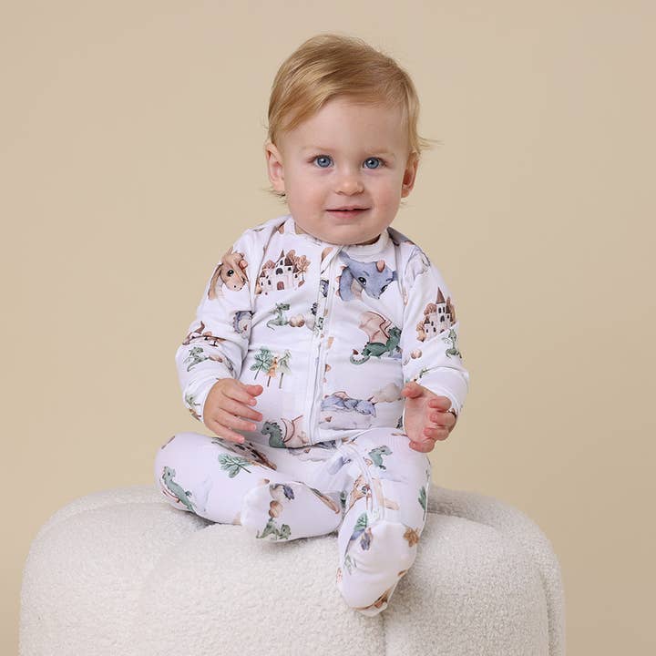 Snuggle Hunny - Wholesale Sleepsuit - Baby - Dragon Organic Snuggle Sleepsuit Zip Footie