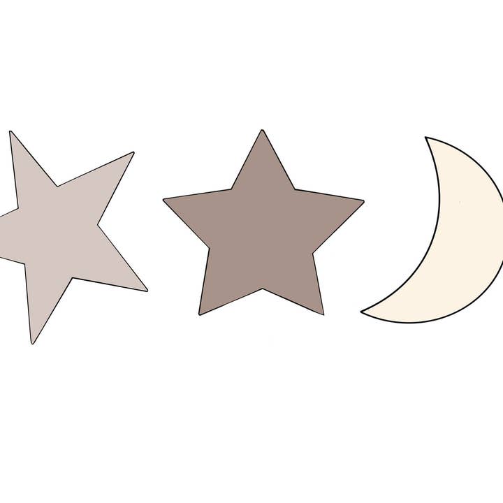 Étoile 1, 2 et lune pour la vente par Maison’s Custom Cutters