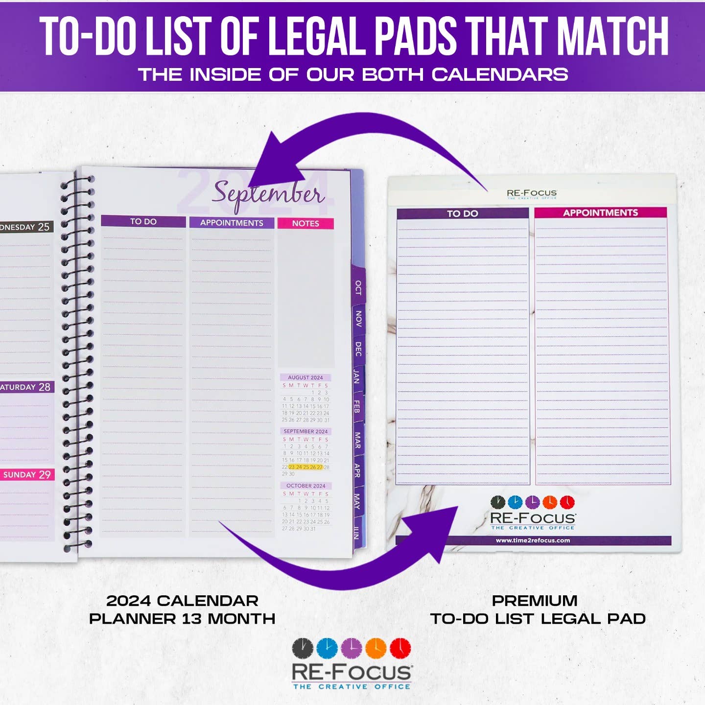RE-FOCUS THE CREATIVE OFFICE - Wholesale Notepad - Legal Pads with Appointment and To-Do List Columns6