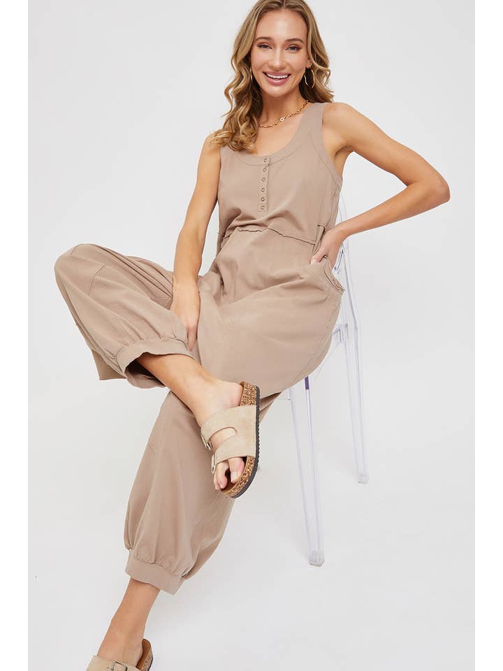 Sweet Lovely by Jen - Wholesale Jumpsuit - Women's - COTTON WASHED SLOUCHY JUMPSUIT16