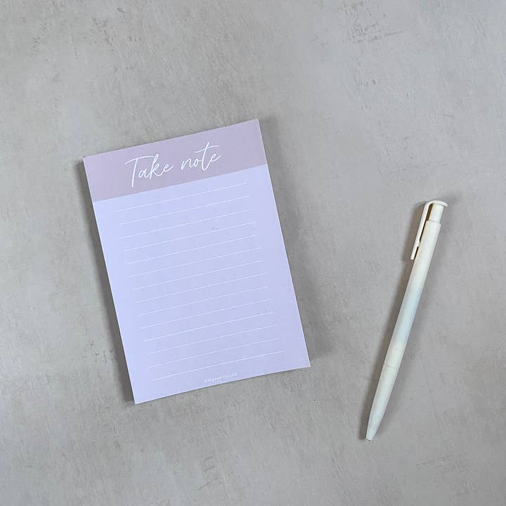Take Note Notepad - Pink for wholesale by Três Paper Co