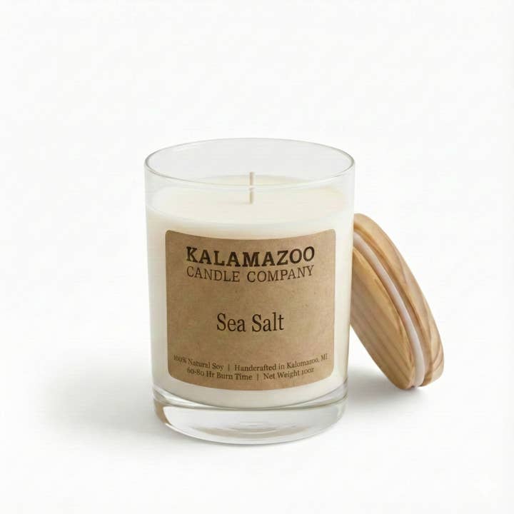 Kalamazoo Candle Company - Wholesale Jar/Filled Candle - Sea Salt Soy Candle 10oz - Hand-Poured Michigan6