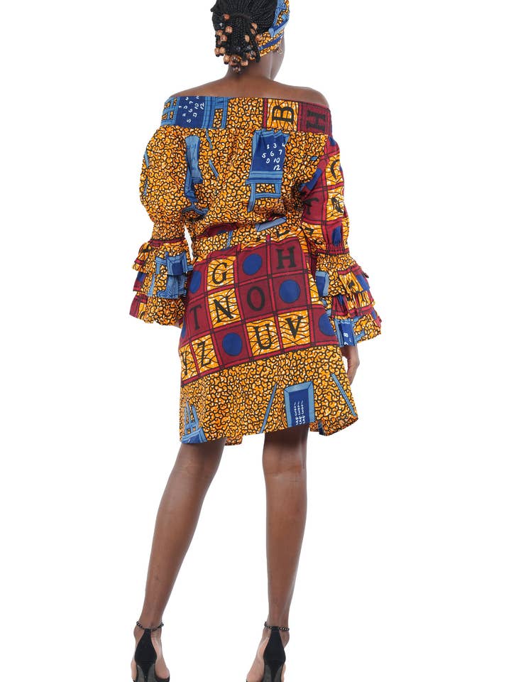 Satsuma Wholesale - Venta al por mayor Vestido - Mujer - Vestido casual de fiesta africano Ankara para mujer sin hombros2