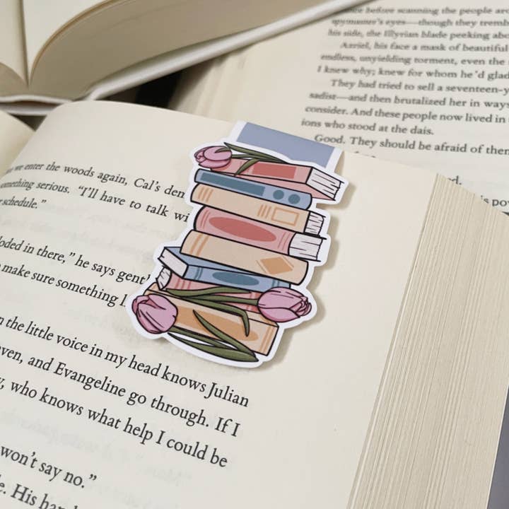 The Peachy Polka Dot - Wholesale Bookmark - Romance book stack magnetic bookmark, romantic books2