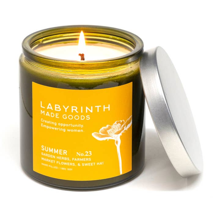 100% Soy Summer No.23 70-hour Candle for wholesale by Labyrinth Made Goods