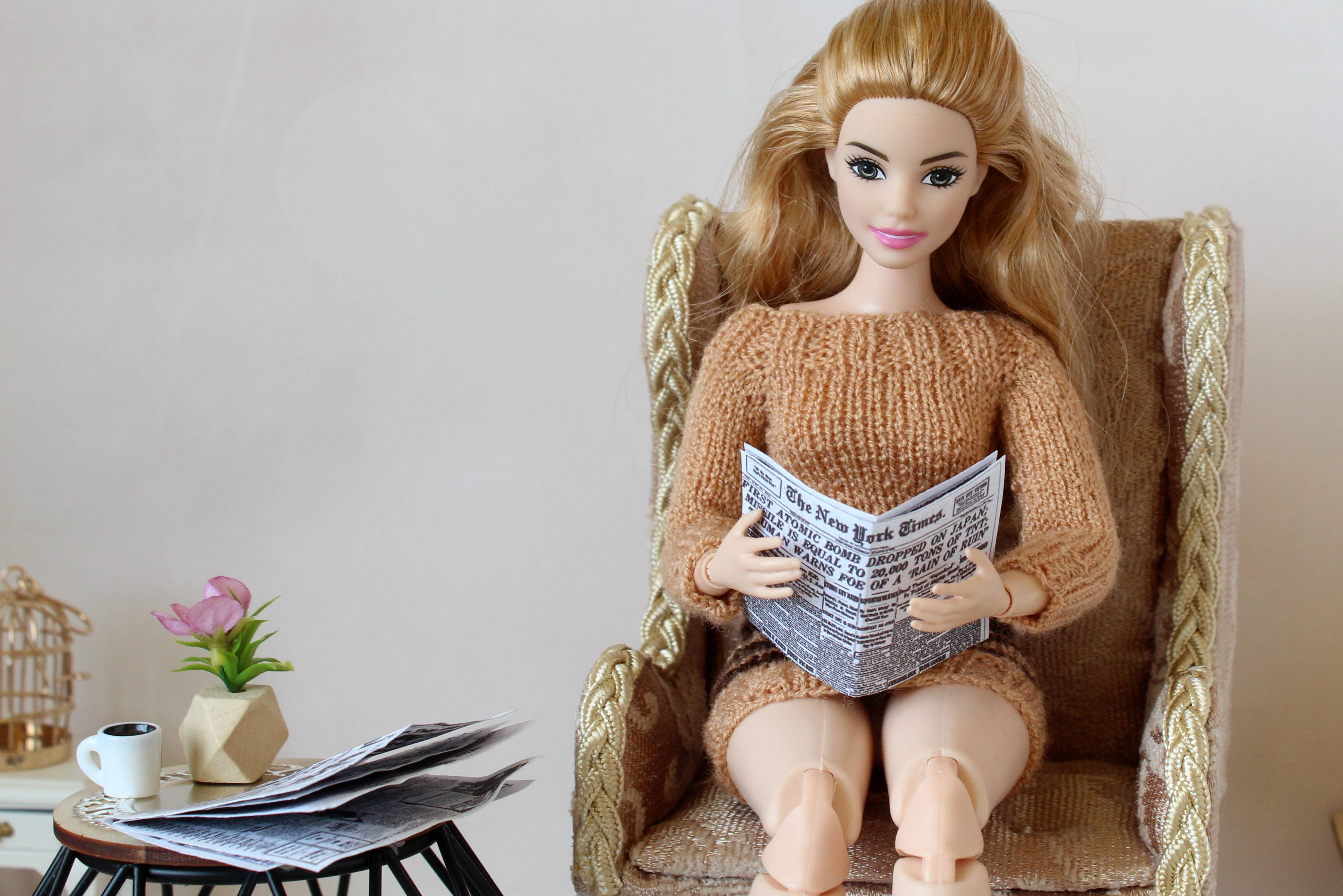 Lenasminiland - Venta al por mayor Juego de accesorios para muñecas - Niños - Set de periódicos en miniatura para casa de muñecas, papel con aspecto nuevo o antiguo, escala 1:64