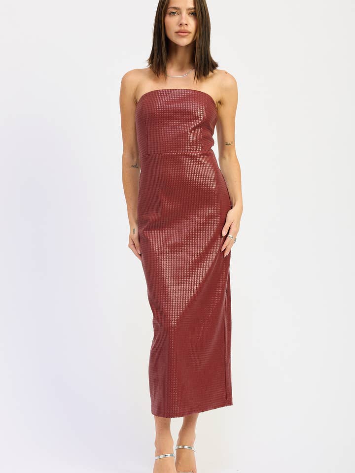 CHINTZ TEXTURED TUBE MIDI DRESS for wholesale by Emory Park