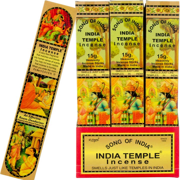 India Temple wierookdisplay 15 g (set van 24) voor wholesale door Kheops International