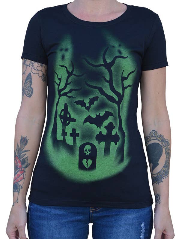 Deaths Door - Women's Loose Neck Graphic T-Shirt for wholesale by Black Market Art