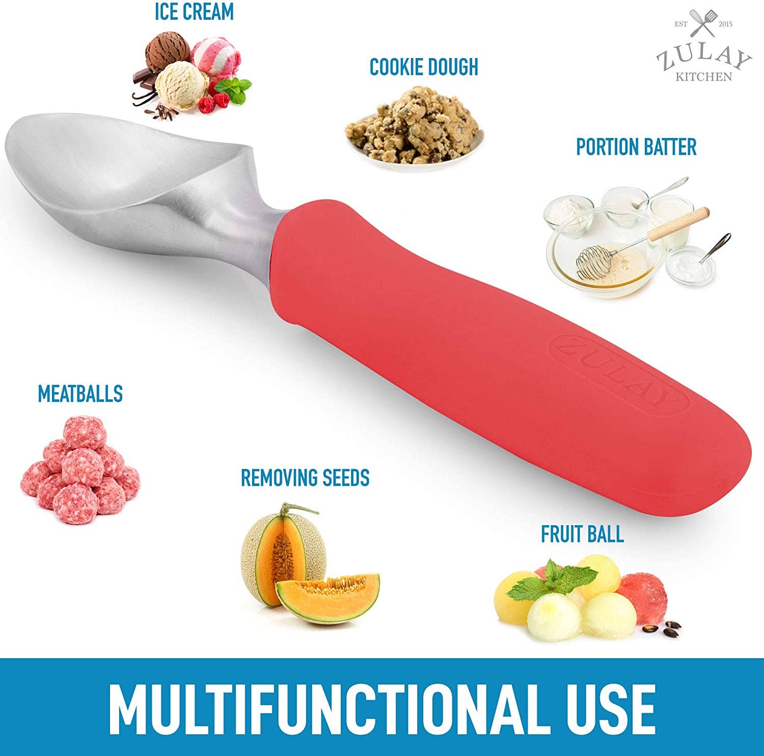 Zulay Kitchen - Wholesale Ice Cream Scoop - Ice Cream Scoop - Stainless Steel With Non Slip Handle21