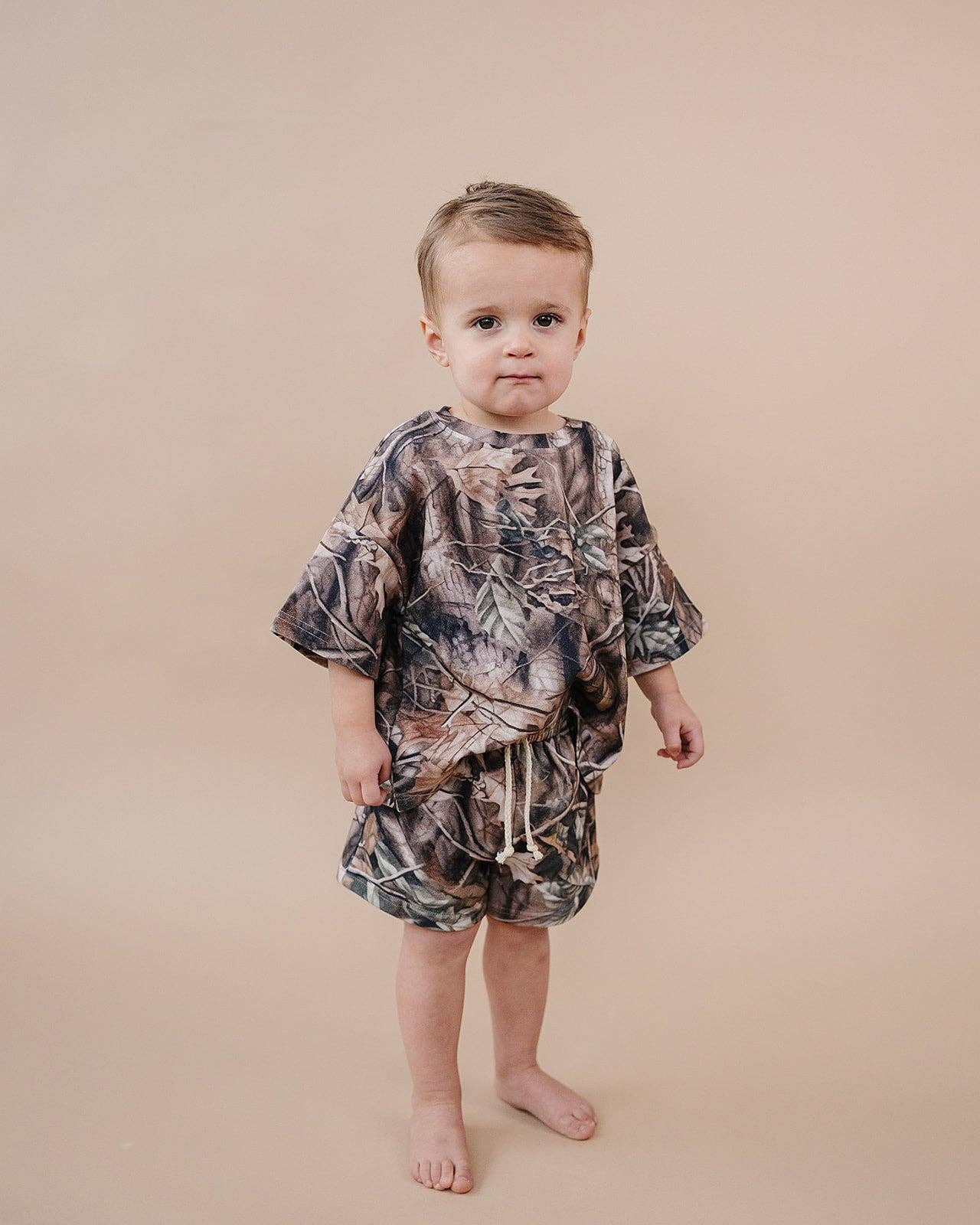 Lucky Panda Kids - Wholesale Top & Short Set - Kids - Shorts Set | Brown Camo2