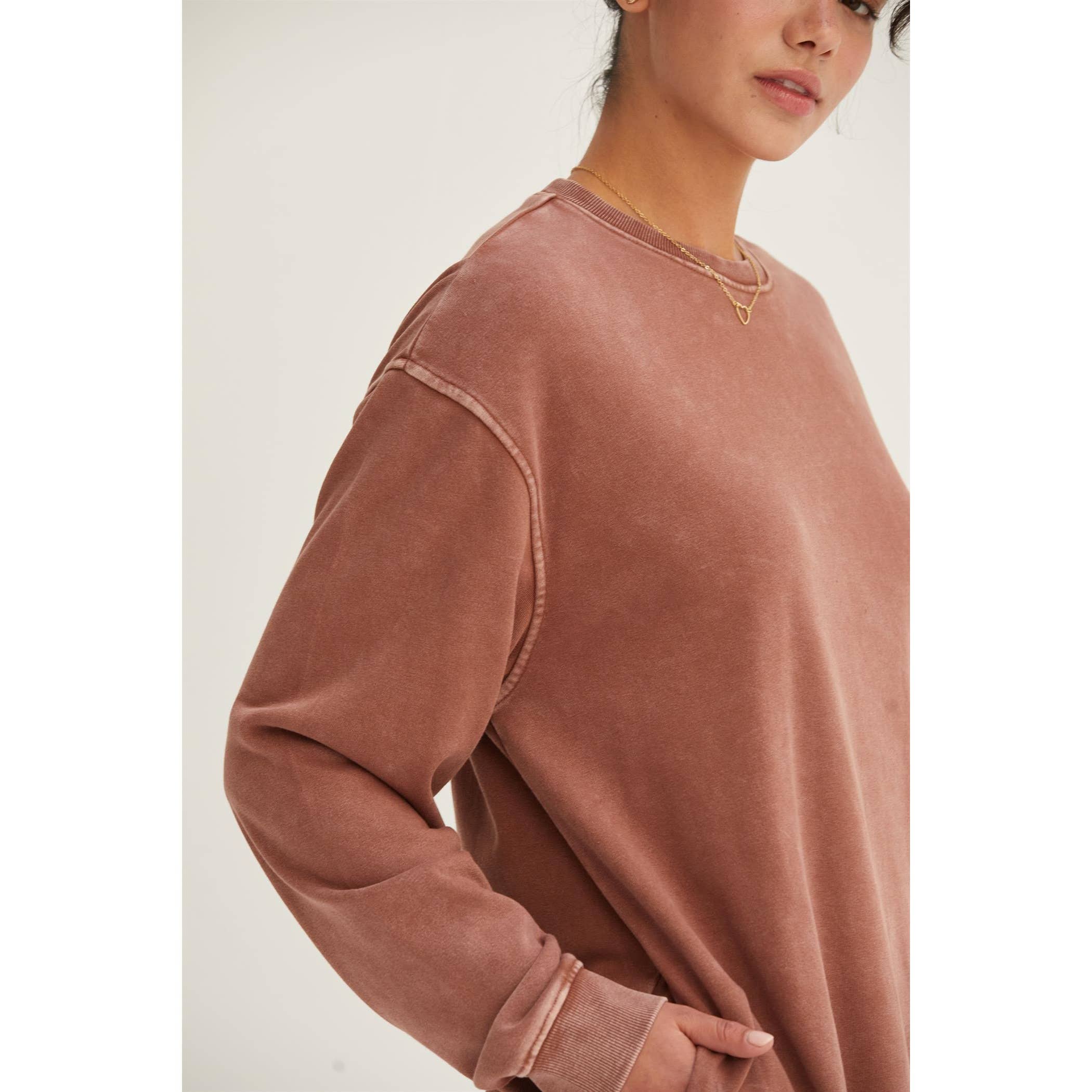 Double Zero - Wholesale Dress - Women's - Long Sleeve Oversized Mini Dress47