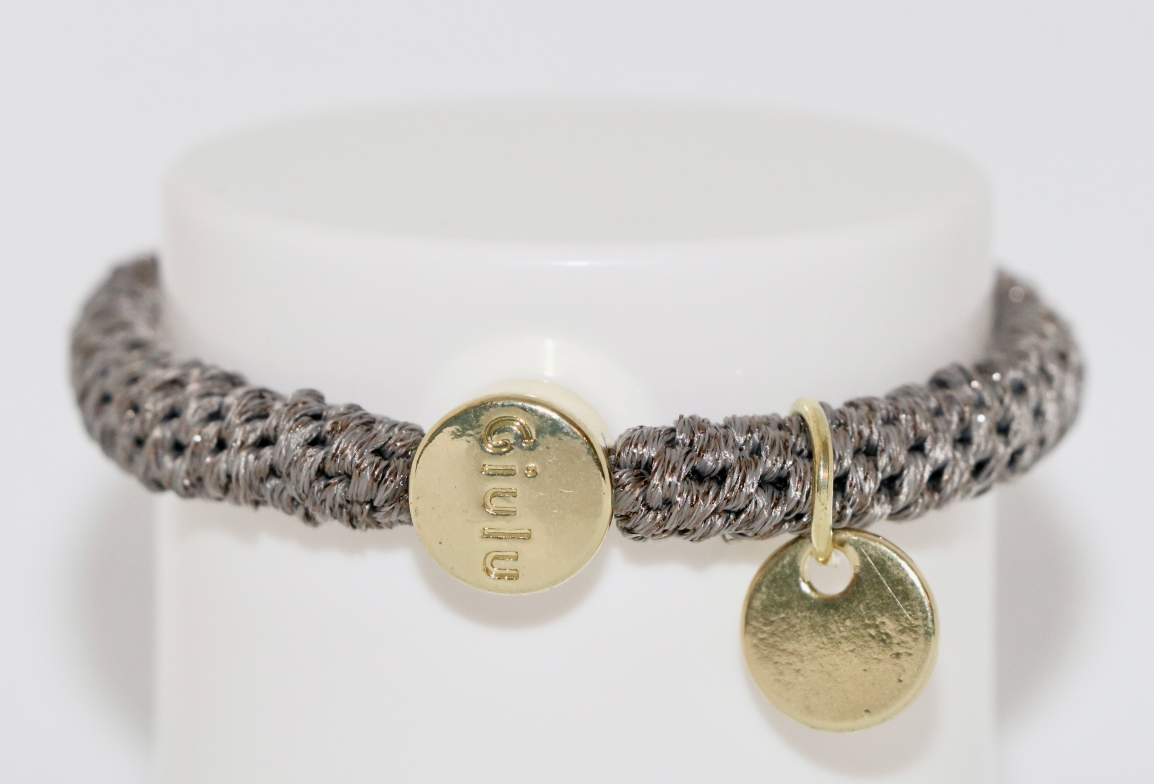 Giulu - Vente Élastique à cheveux - Élastique à cheveux en paillettes grises0