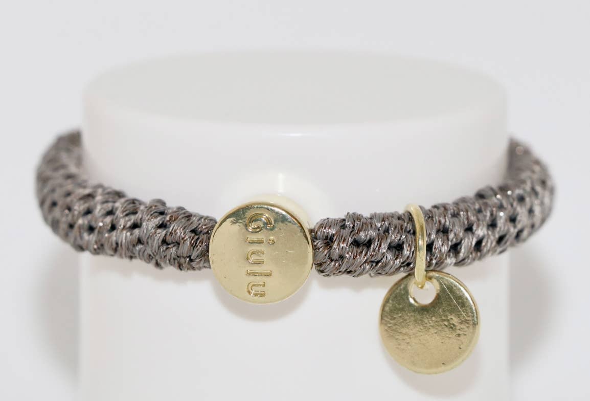 Giulu - Vente Élastique à cheveux - Élastique à cheveux en paillettes grises