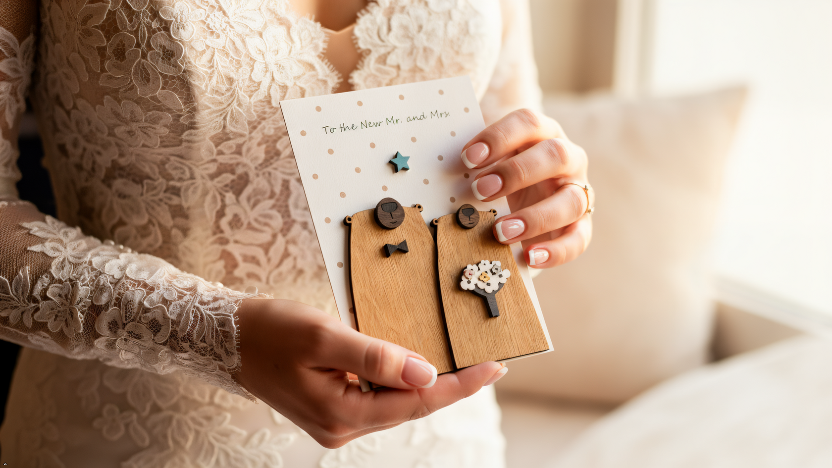 PESKOVOI – wholesale Wedding card – 3D Wooden Wedding Card – New Mr & Mrs Greeting by PESKOVOI1