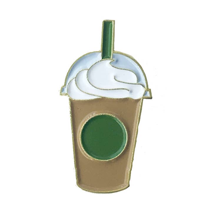 1" Frappuccino Enamel Pin for wholesale by Little Lovelies Studio