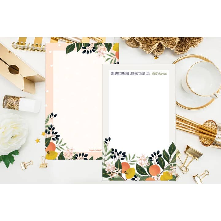 Meyer Market Designs - Wholesale Notepad - Saint Gianna One earns paradise notepad. Saint Gianna