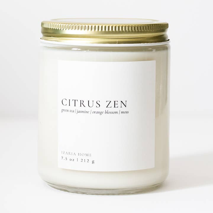 Citrus Zen 7.5 oz Soy Candle- Spring Candle Collection for wholesale by Izaria Home