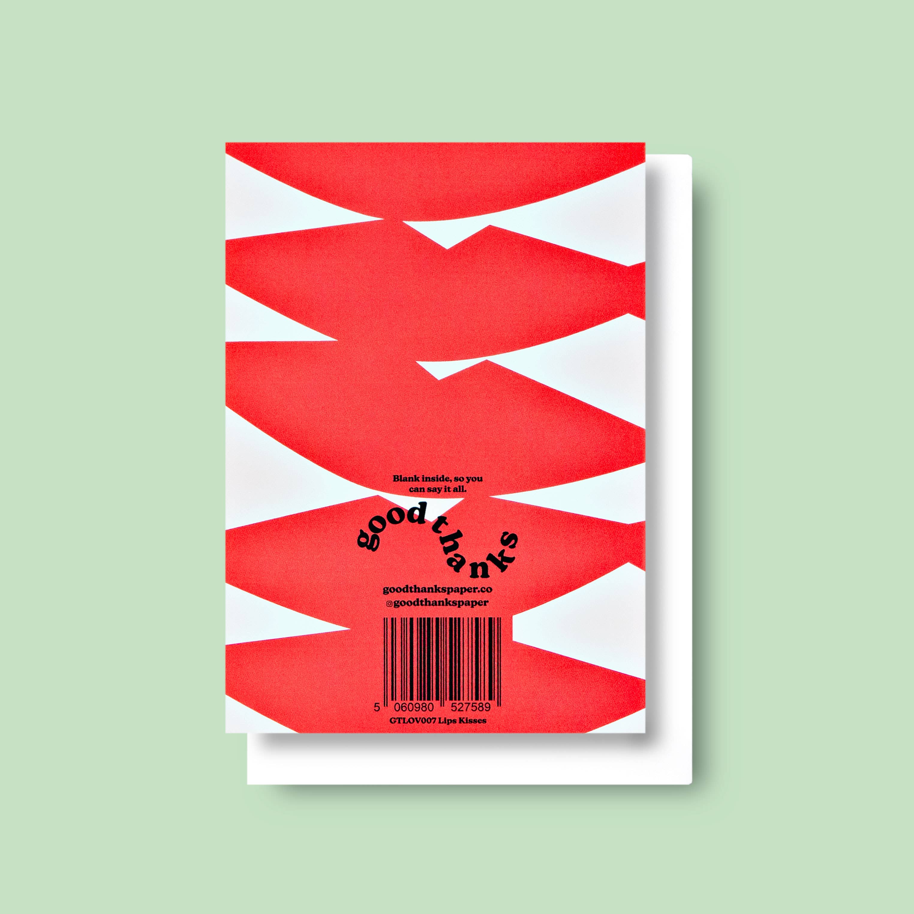Good Thanks Paper - Wholesale Love Card - Lips Kisses Love Card1