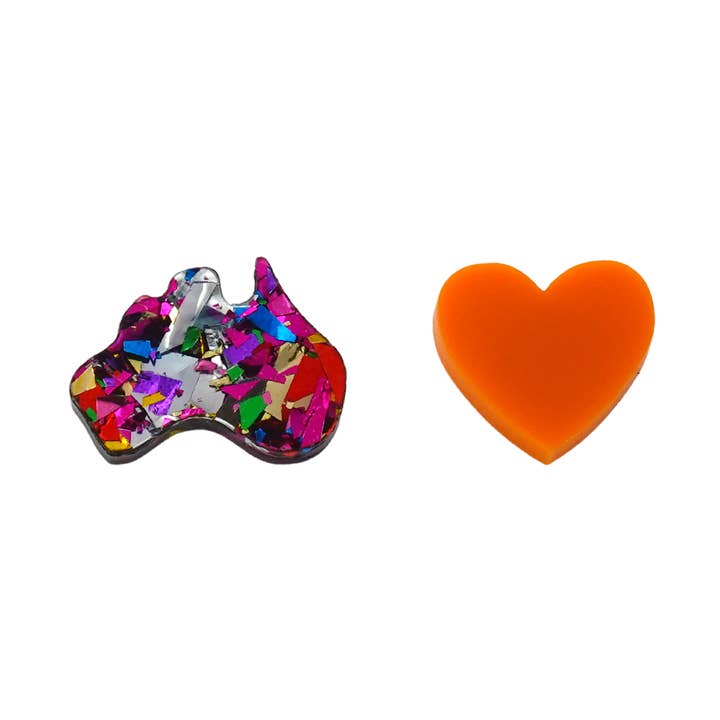 Harmony Day 'Australia & Heart' Stud Earring for wholesale by Girlfetti