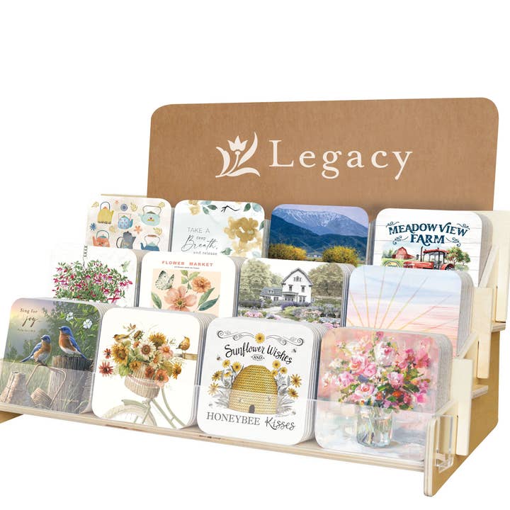 Træ Coaster Display Rack for engroshandel hos Legacy