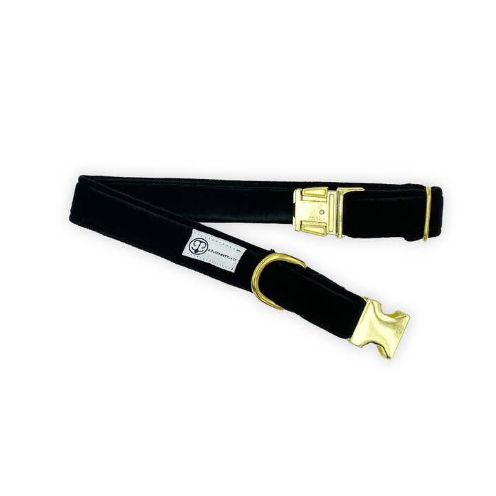 Black Velvet Standard Collar for wholesale by Golden Mutt Jack