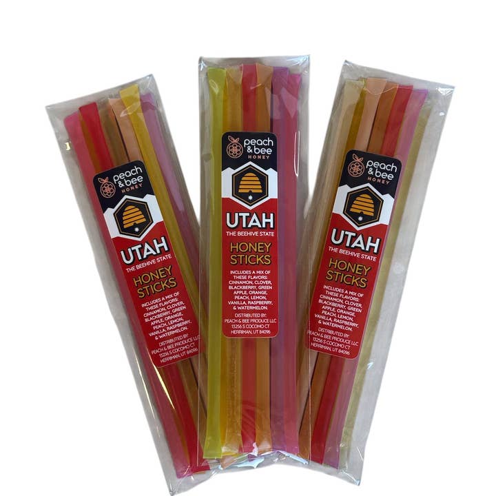 Peach & Bee Honey - Wholesale Honing - Utah Honingstokjes - 10 stuks