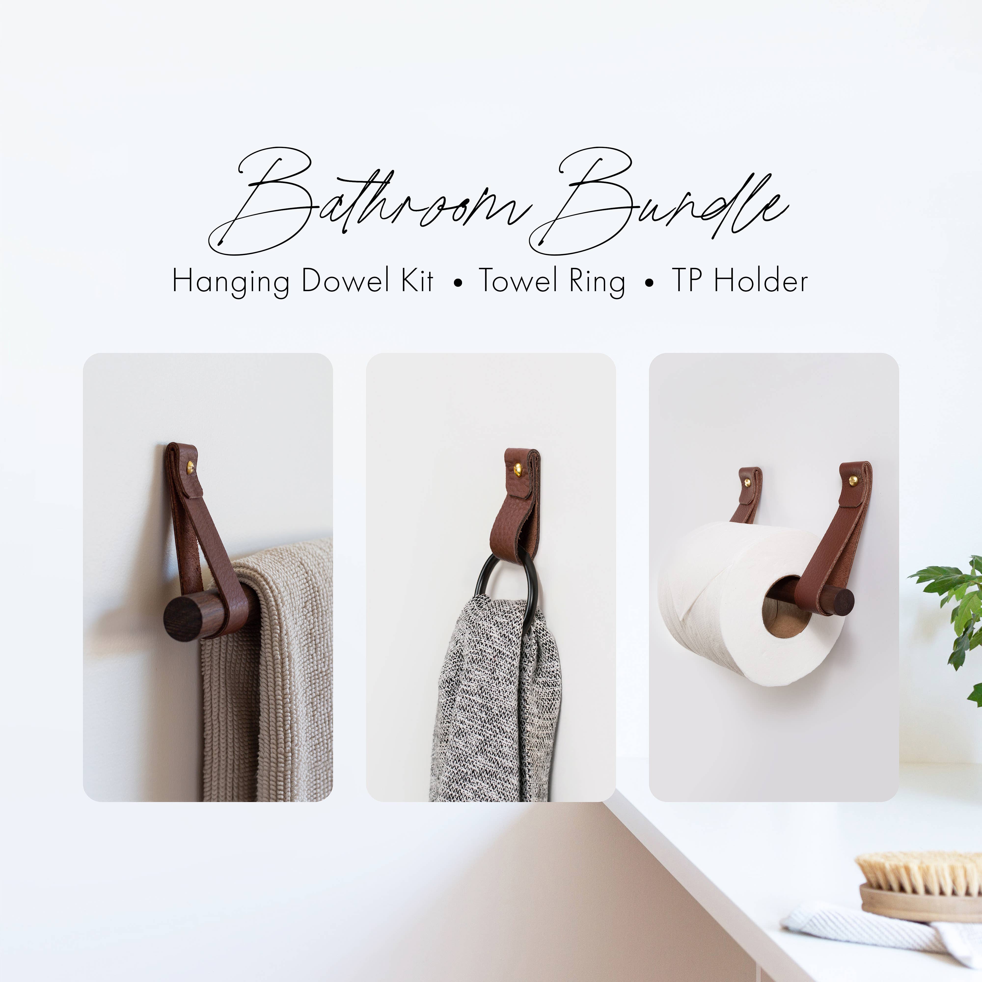 Keyaiira - Wholesale Towel Holder/Hanger - Bathroom Fixture Bundle - Black Ring - [Round End Style]5