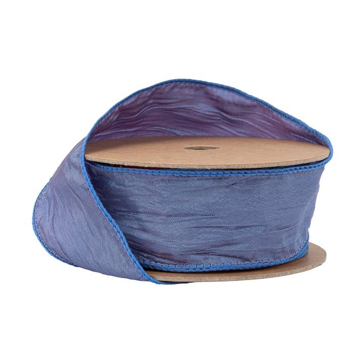 1 1/2" Wired Crinkle Ribbon | Blue | 10 Yard Roll for wholesale by LA Ribbons Wholesale