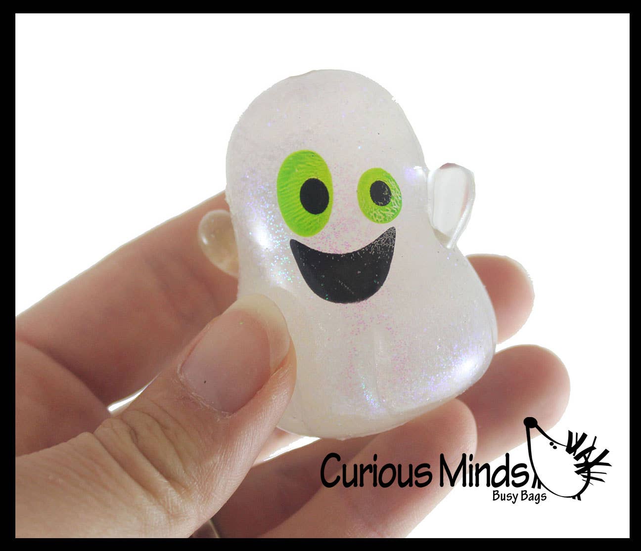 Curious Minds Toys - Wholesale Stress Relief Ball/Dough - 1 Glitter Gel Ghost Stress Balls - Sticky Ghosts Squeeze Fi3