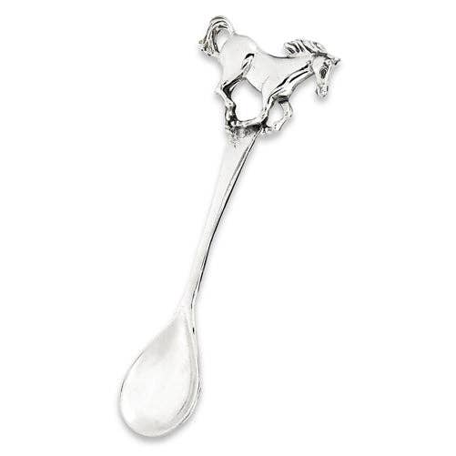 Unusual Running HORSE Sterling Silver Salt Spoon for wholesale by Silver Insanity