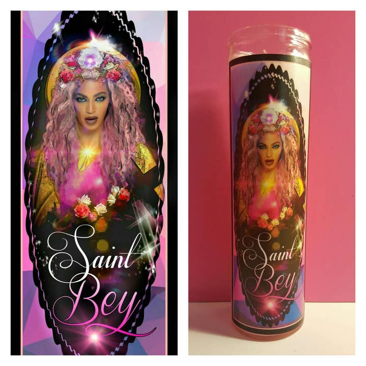 Beyonce Prayer Candle for wholesale by Kitschup Creations