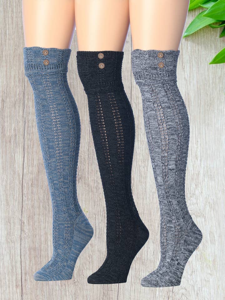 Tipi Toe Women Winter Warm Knee High Boot Socks for wholesale by Isadora, Tipi toe, & James Fiallo