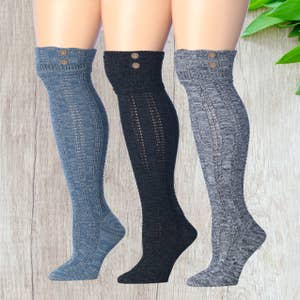 Navy Blue Thigh High Socks, Lace Boot Socks,knee High Boot Socks ,girls  Lace Socks , Knee Socks, Womens Knee Socks,over Knee Socks -  Canada