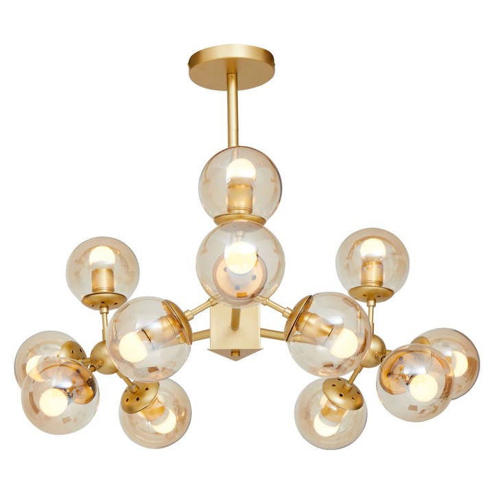 Fifty Five South – wholesale Chandelier/hanging light – Abira Twelve Bulb Gold Finish Pendant Light2