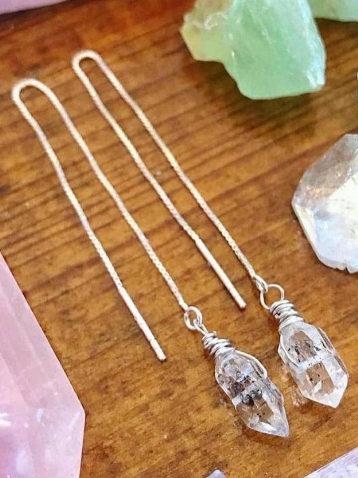 STERLING Threader earrings // HERKIMER for wholesale by Wingostarrjewelry