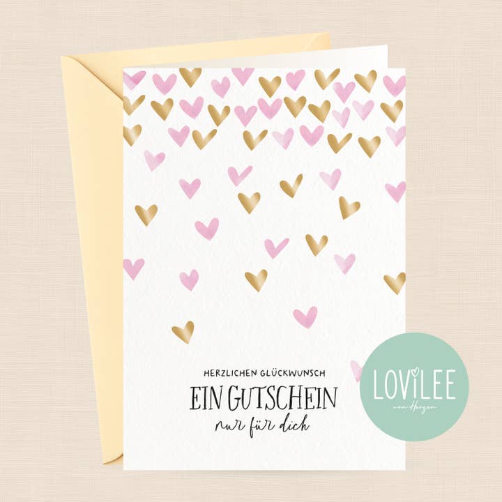 Heart Rain | Gift Card Folded Card | No. GGK-S1-01 for wholesale by LOViLEE