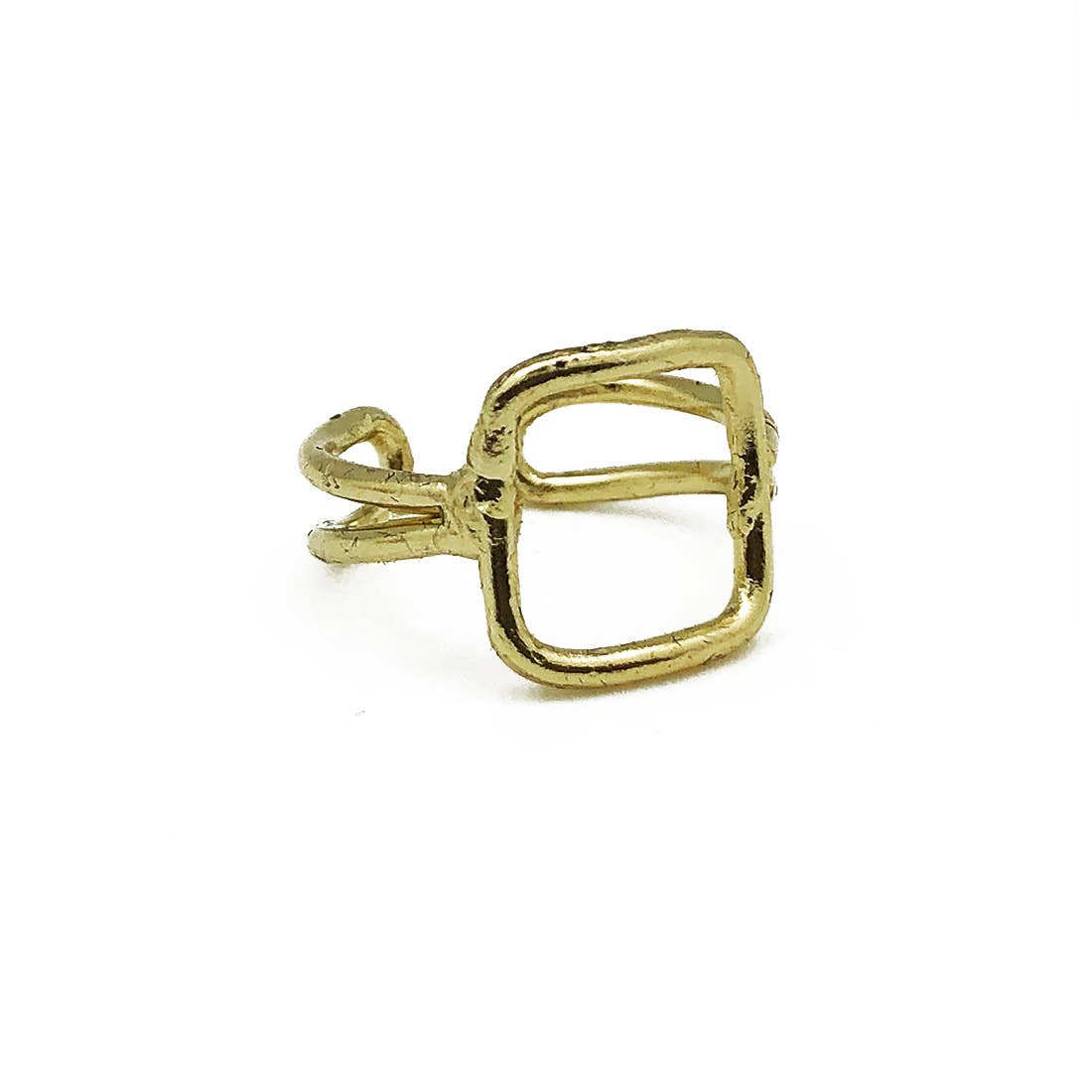 Anju Jewelry - Wholesale Cocktail/Statement Ring - Gold Plated Adjustable Ring - Open Square