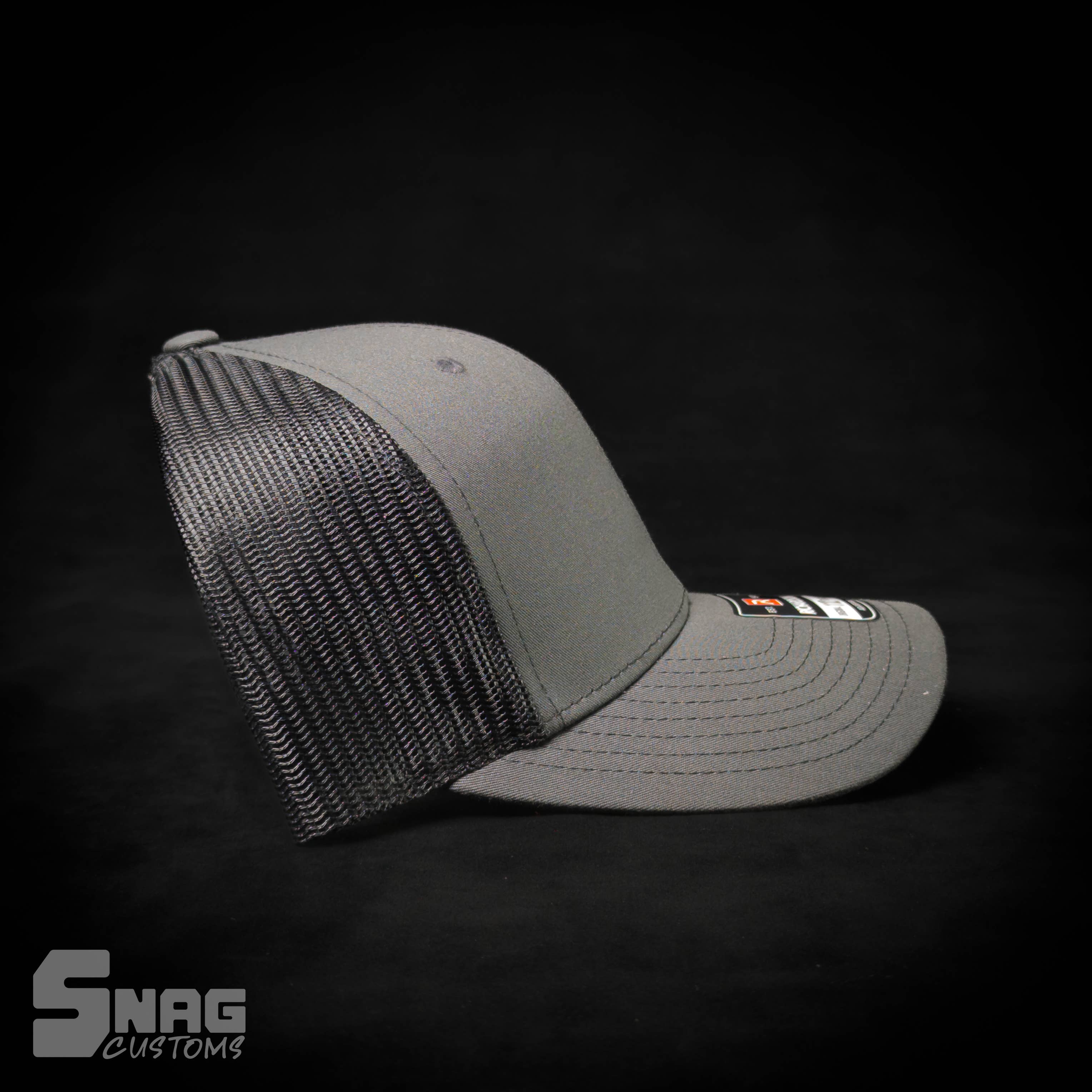 Snag Customs - Wholesale Trucker Hat - Unisex - Woods/Forest Sasquatch, Yeti, Bigfoot Leather Patch Hat5