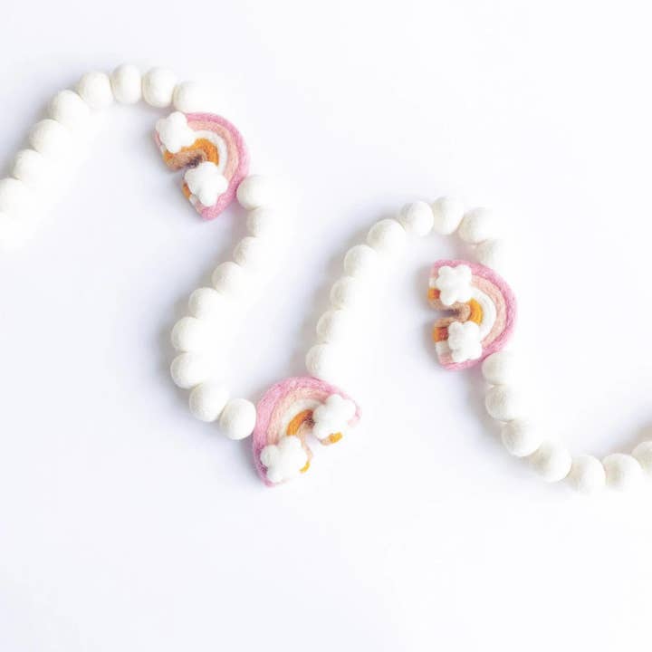 Felt Rainbow Garland for wholesale by Glitter Party Co