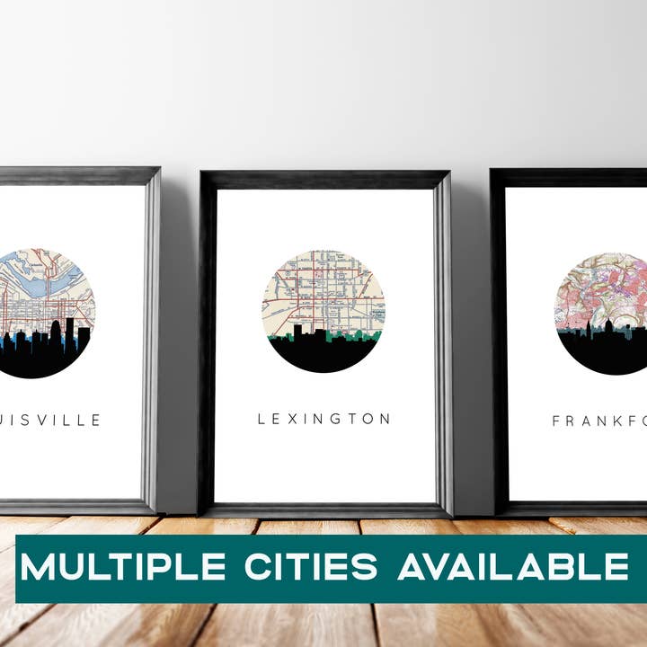 Póster artístico de la ciudad de Kentucky para venta al por mayor de Paperfinch Design