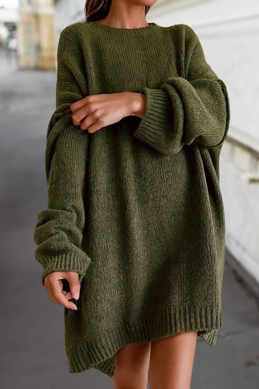 Aapparella - Vente Robe – femme - Robe pull ample à épaules tombantes oversize unie | S-XL2