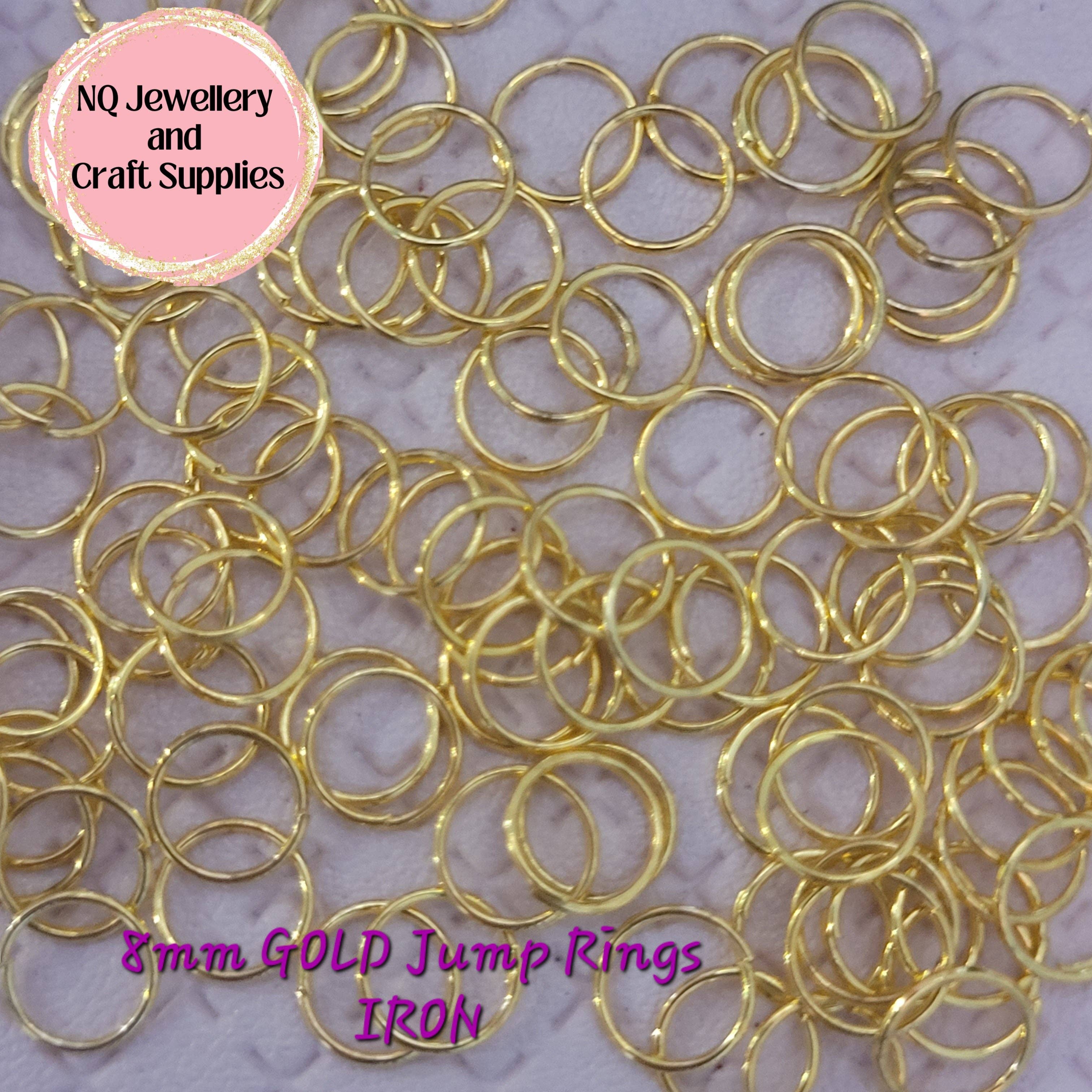 NQ Jewellery & Craft Supplies – material para artesanato por atacado – Anéis Jump DOURADOS FERRO x 100pcs 4mm 6mm 7mm 8mm 10mm6