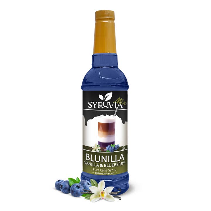 Syruvia - Wholesale Flavored Syrup - BLUNILLA Syrup Vanilla Blueberry